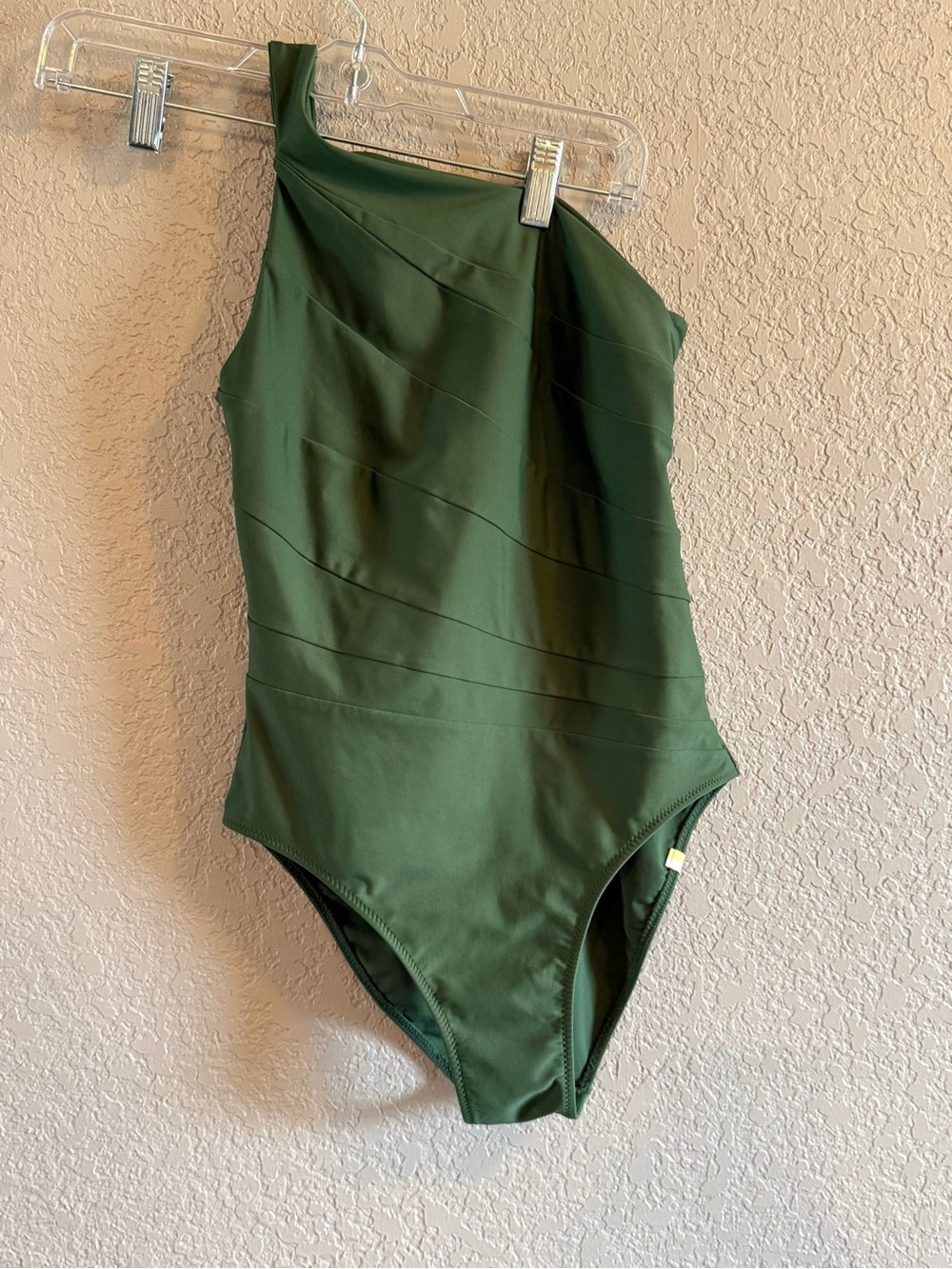 summersalt Olive One-Shoulder Ruched Swim One-Piece
